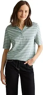[Cecil] Women's Striped Pique Polo Shirt