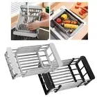 Stainless Steel Adjustable Dish Drying Rack Sink Dish Rack Kitchen Sink