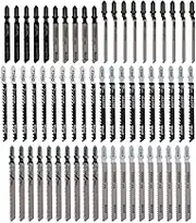 60 pcs Jigsaw Blades Set for Wood Plastic and Metal Cutting for Festool, Bosch, Hitachi, Milwaukee, Straight and Fast Cuts