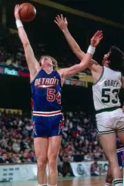 Kent Benson Detroit Pistons shoots a layup against Rick Robey Bost- Old Photo
