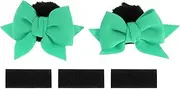 X AUTOHAUX Motorcycle Helmet Accessories Decoration Cat Ear Bow for Motorcycle Bicycle Skiing Helmets Cyan Black Plush Stickers 1 Set