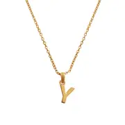 Culturesse 50cm Initial Y Pendant 24K Gold Plated Necklace Fashion Jewellery