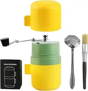 DIRECT FROM FACTORY Coffee Grinder Set with Flower Spoon & Brush, Stainless Steel & Ceramic Burr - Portable Coffee Bean Grinder - Manual Hand for French Press, Drip & Espresso
