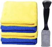 Premium Micro Fiber Cloth for Cleaning Car, Car Cleaning Cloth, High Absorbent Fiber, Streak-Free, Lint-Free, Scratch-Free, Perfect for Car Interior Detailing, 2 Sizes (12x12, 12x24 Inches) (GY-02)