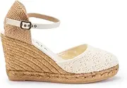 Viscata Satuna Espadrille Canvas Wedges Spain Handmade 3 ½” Heel Women's Sandals with Breathable Organic Cotton Canvas and 100% Natural Jute Midsole for All Occasions: Casual, Work, Party