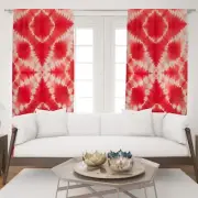 2PCS Cotton Window Curtain Panels Tie Dye Living Room Door Decor Curtains Drapes