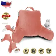 Misty Rose Kids Reading Pillow - Soft Memory Foam Back Support with Pockets