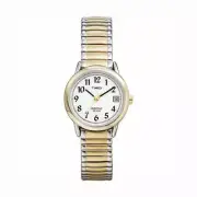 Ladies' Two Tone Timex Watch with Date Indiglo Light