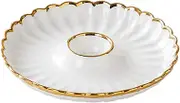 iplusmile Sushi Serving Plate Dipping Sauce Holder Round Ceramic Dumpling Tray for Home Use for Sushi Dumplings and Appetizers Compact Design Easy to Carry and Store