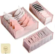 Wardrobe Clothes Organizer, Dormitory Closet Organizer, Washable Mesh Clothing Organizers Box for Socks, Underwear, Ties, Pantie,Boxer for Men, Home Mesh Underwear Storage Box(Pink)