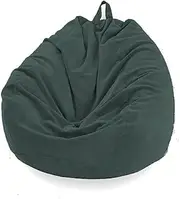 Morbuy Bean Bag Cover Monochrome Sofa Cover Lazy Lounger Bean Bag No Filler Detachable Washable Puff Sofa Lounge Recliner for Children's Room, Study (M,Dark Green)