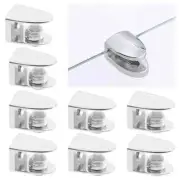 8PCS Bookshelf Cabinet Glass Shelf Supports Glass Clamp Glass Support Bracket