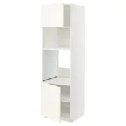 METOD hi cb f oven/micro w 2 drs/shelves, white/Vallstena white, 60x60x200 cm