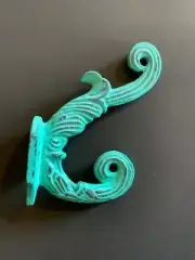 Cast Iron Wall Coat Double Hook in Turquoise Green – 25816