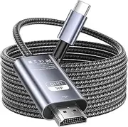 4K USB C to HDMI Cable 1M,USB Type C to HDMI Cable [Thunderbolt 3/4 Compatible] for MacBook iPad Pro/Air iMac,iPhone 15 Plus,Samsung S23 S22 S21 S20 S10 Surface Switch Android Phone to TV