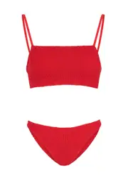 Hunza G Gigi Seersucker Bikini - Red - One Size One Size