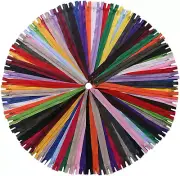60 Pack of 8 Inches Mix Nylon Coil Zippers Bulk - Supplies Zippers for Tailor Se