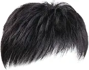 Men Hair Tropper Short Men Topper Wig Human Hair Toupee Clip for Covering White Loss Hair Toupee Travel Male Daily Wear Party