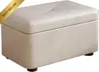 Foldable Storage Box, Footstool Coffee Table, Portable Bench, Grey 40x26x27cm