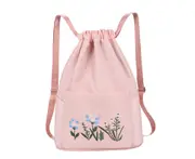 aerkesd Folding Storage Bag Large Waterproof Embroidery Design Inner Zipper Oxford Cloth Women Embroidered Backpack Travel Clothes Bag for Gym-Light Pink - Light Pink