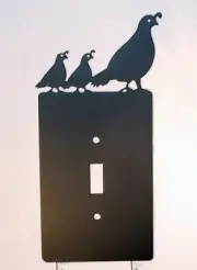 QUAIL Single Light Switch Plate Cover Wildlife Fowl Rustic Cabin Lodge Metal Art