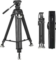 SmallRig Heavy-Duty Carbon Fiber Tripod System, 78" Video Tripod with One-Step Locking System, 360° Fluid Head and Dual-Mode Quick-Release Plate, Load up to 22 lbs, for Camera, Camcorder-3989