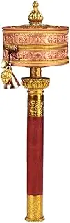 Hand Cranking Buddhist Prayer Wheel Hand Held Prayer Wheel Buddhist Prayer Wheel Wooden Handle Prayer Wheel Praying, Blessing, Yoga