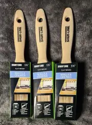 3 Pack of 1 1/2" flat paint brushes. Professional Quality And Finish