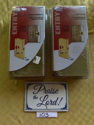 2- Prime-Line U 9548 Lock and Door Reinforcer, Brass-Plated Security
