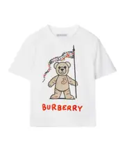 Burberry Kids Cedar Bear Crewneck T-Shirt 6M,12M white