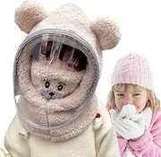 POCHY Kids Winter Hat Scarf - Windproof Hat for Girls,Children Winter Caps for 2-8 Years Old Boys and Girls for Skiing, Running, Camping, Biking, with Detachable Face