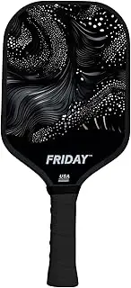 Friday Pickleball Paddle, USA Pickleball Approved, Durable Carbon Fiber, Thermoformed Unibody Design, Honeycomb Core, Gritty Surface for Spin