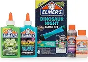Elmer’s Glue Slime Kit, Dinosaur Night, Makes Color Changing and Glow in The Dark Slime, Includes Liquid Glue and Slime Activator, 4 Count