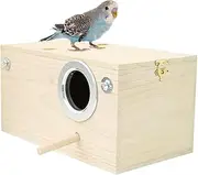Parakeet Nesting Box | Bird Nesting House - Wooden Indoor Outdoor Housing for Lovebirds and Small Birds Habitats Garden Lawn Decor Backyard Or Home Use