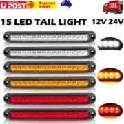 6x15LED Tail Lights Brake Indicator Reverse Slim Strip RV Trailer Light UTE STOP