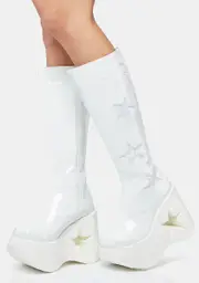 [Demonia] White Dynamite-218 Knee High Boots