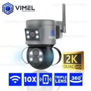 24/7 WIFI Home Security Camera Triple Lens Recording 10X Zoom Outdoor Wateproof