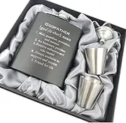 Godfather Gifts from Godchild, Godfather Gift, Will You be my Godparents Proposal, God Parents Presents Proposal, God Father's Present, Baptism, Hip Flask Engraved (Definition)