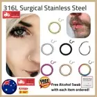 Steel Hinged Segment Clicker Hoop Ring Lip Ear Nose Body Piercing AUS Stock