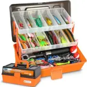 Large 3 Layers Tackle Box with Tackle Included, 415Pcs Fishing Lures Kit Cont...