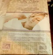 "SPECIALLY PRICED" KING SIZE SATIN PILLOWCASES (2) IVORY-COMES WITH ZIPPER X