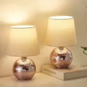 2PK 10.5" Disco Ball Lamp Small Funky Mini Desk Lamps Bedside Nightstand Light