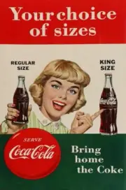 COCA COLA REG KING SIZE BOTTLES 18" HEAVY DUTY USA MADE METAL SODA POP ADV SIGN