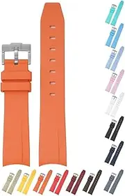 [Generic] 20mm Curved End Rubber Band For Omega Speedmaster, Replacement Watch Bands With Buckle For Omega X Swatch MoonSwatch and SpeedMaster - Multiple Colors