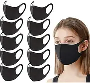 10 Pack Face Mask, Anti Dust Mouth Mask, Unisex Anti-Pollution Facemask, Reusable & Washable Masks for Running, Cycling, Skiing Motorbikes, Outdoor Activities (Black)