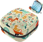 Period Bag,Sanitary Napkin Storage Bag,Animal Unicorn Fox Peacock,Tampon Holder for Purse