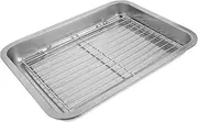 FUNOMOCYA 1 Set Sheet Stainless Steel Baking Sheet with Cooling Rack Oil Drain Plate Cookie Sheet Pan Resistant Design for Easy Cleaning Versatile Cooking Baking Enthusiasts