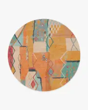 245' Round | Machine Washable Runner Rug | Kid & Pet Friendly | Indoor Rug | Espada Multicolour Rug | Ruggable