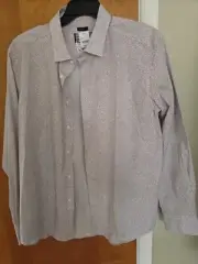 Men's XL Awearness Kenneth Cole Slim Fit Button Down Cranberry Particle Shirt
