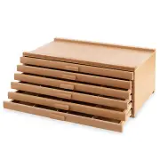 6-Drawer Wooden Storage Box for Art Pastels, Pencils, Brushes and Tools